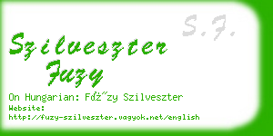 szilveszter fuzy business card